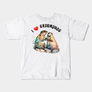 I love groundhog Kids T-Shirt